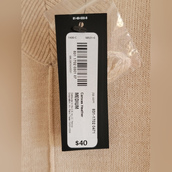 Women's Sz M Worthington Beige V-Neck Sweater NWT Oversized And Soft - Picture 6 of 10